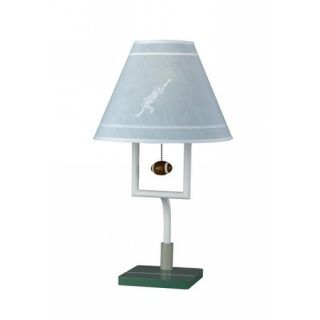 Football Table Lamp with Light Blue Shade in Multicolor