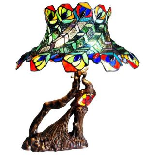 Tiffany Style Peacock Feather Table Lamp