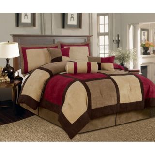 Textiles Plus Inc. Microsuede Patchwork Bed in a Bag 7 PC Comforter