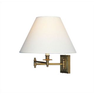 Kinetic Swing Arm Wall Lamp in Antique Natural Brass with Ascot Bone