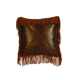 Accessory Crocodile Leather with Suede Fringe Pillow