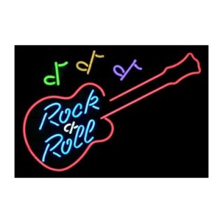 Neonetics Rock and Roll Guitar Neon Sign   rock and roll guitar neon