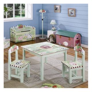 Guidecraft Little Farmhouse Kids 3 Piece Table and Chair Set