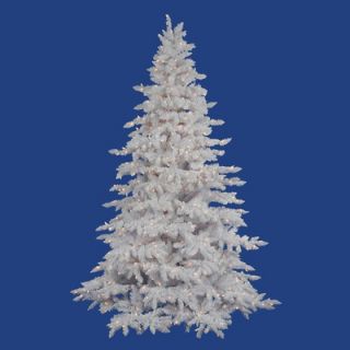 Vickerman Flocked White Spruce 4.5 Artificial Christmas Tree with LED