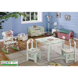 Guidecraft Little Farmhouse Kids 3 Piece Table and Chair Set