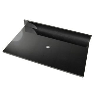 Stone 37 x 22 Vanity Top with Backsplash for Vessel Sink in Black