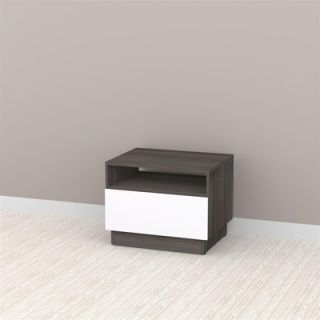 Nexera Allure End Table in White and Ebony