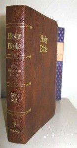 1971 Nelson New American Bible Brown Genuine Leather Limp Style in