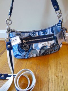 COACH Poppy Blue Jean Denim Signature Groovy Bag Handbag Crossbody