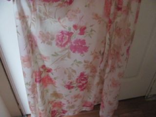 Vtg RARE Olga Long Rose Floral Lace Peignoir Robe Medium 94280
