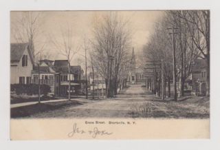 Grove Street Shortsville N Y Postcard from Early 1900S