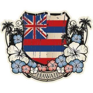 Hawaiian Flag Emblem Sticker Decal from Hawaii