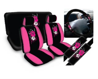 11pc hawaii hawaiian pink bucket bench complete car seat cover set