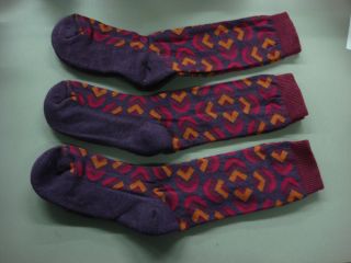 Womens Goodhew Merino Wool Blend Sock 9 12 Purple Pinks 3 PR 285