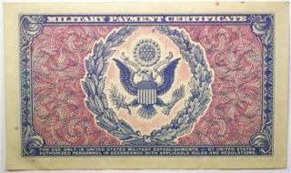 1951 Military Payment Certificate Series 481 One Dollar
