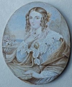 Superb English Miniature Portrait Duchess of St Albans C1839 Ormolu