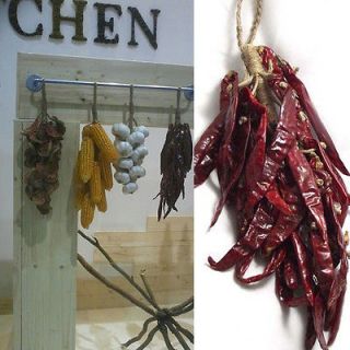 NATURAL DRIED RED CHILLI PEPPER GARLAND BRAID SWANG KITCHEN DECOR