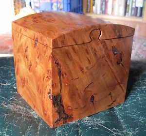 Puzzle Box Redwood Burl Signed Gordon OBleven Wood Jewelry Box