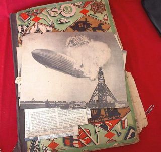 Vintage Scrap Book Lindbergh Kidnaping Hauptman Will Rogers Hindenburg