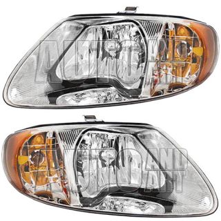 New Pair Set Headlight Headlamp Lens Housing SAE DOT Chrysler Dodge