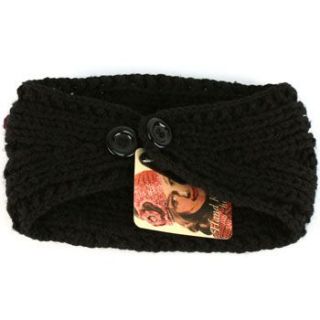  Adjustable Hand Knit Handmade Wide Headwrap Headband Ski Black