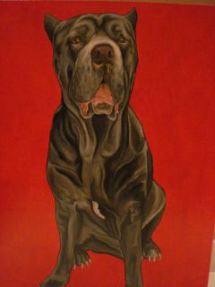 Hayes Trotter Original Signed Oil Painting Of Dog