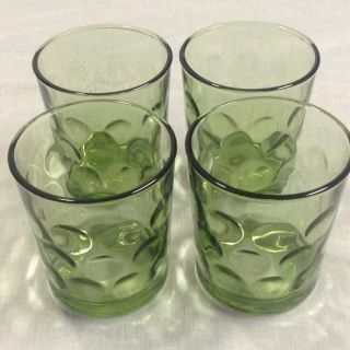 Vintage Hazel Atlas Eldorado Drinking Glasses Avocado Green 8 oz