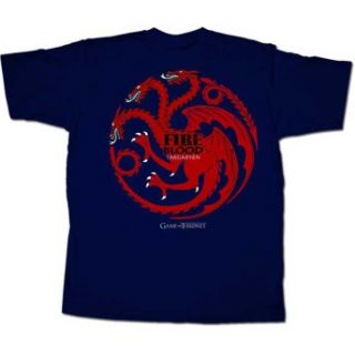 adult sized 100% cotton t shirt featuring the Targaryen crest from HBO