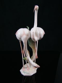 RARE German Selb Hutschenreuther Kunstabteilung Porcelain Flamingos
