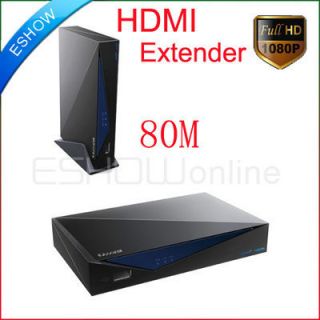 New 80 Metre Black Wireless HDMI Extender Full HD 1080p D3057A