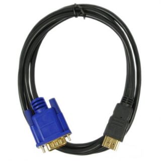 view THC000 1 8M HDMI Male to VGA HD 15 Pin Male Cable 6FT Gold 1