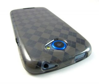 Smoke Plaid Hard Gel Candy Skin Case Cover HTC One s Tmobile Phone