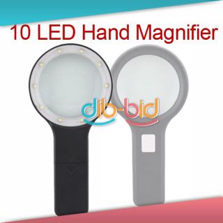 Potable Hand Held Magnifier Reading 5X Loupe Magnifying 10 LED Light 3