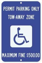 3M Refl Handicap Parking Sign Georgia State Specified