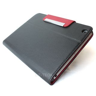 Black Red Flip Wallet PU Leather Cover Case magnetic flap For Apple