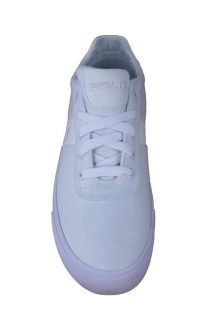 Polo Ralph Lauren Mens Shoes Hanford Polo White Canvas Sneakers Sz 8 M