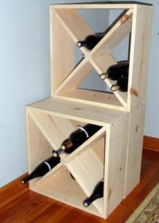  15 Wine Rack Cube Countertop Model Liquor Storage Solid Wood Modular