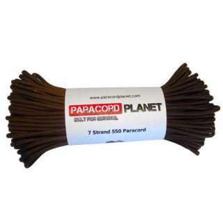 CHOCOLATE BROWN 25 FEET HANK PARACORD PLANET 7 STRAND FOR SURVIVAL
