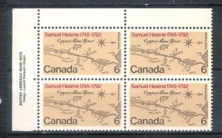Canada 1971 6c Samuel Hearne 1745 1792 Copper Mine River Block MNH