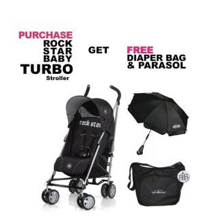 Rock Star Baby Turbo Stroller Free Bag Parasol Gear