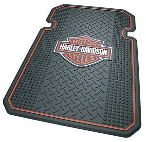 Harley Davidson Orange Bar Shield Auto Rubber Utility Floor Mat Set
