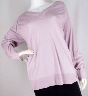 92 Michael Kors V Neck Lavender Stretch Cotton BLN Sweater Plus Sz 1x