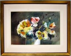 Rex Brandt Signed 1969 Original Watercolor Casual Bouquet