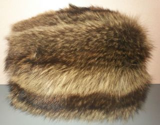 Vintage Raccoon Fur Muff Hand Warmer Purse Glam Luxury Womens