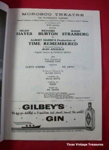 time remembered 1958 theatre playbill helen hayes
