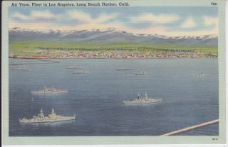  View Aerial View Fleet in Los Angeles Long Beach Harbor CA