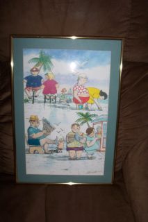 Signed w Harold Hancock Caricature Drawing ft Myers Beach