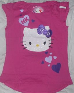 New Sz 14 16 Hello Kitty Shirt Girls Pink Purple