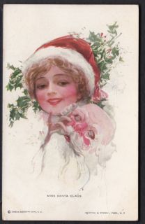  1910 Reinthal Newman Miss Santa Claus Mask Harrison Fisher 182