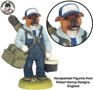  Bull Terrier Fishing Fisherman Robert Harrop Dog Figurine DP197